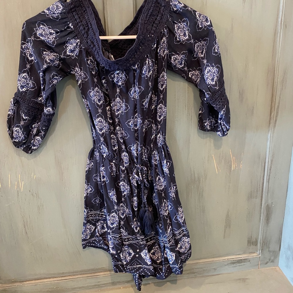 Navy blue romper w/designs